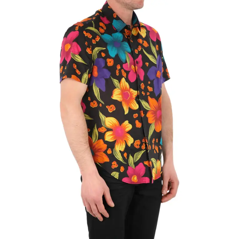 SAINT LAURENT Floral Printed Short Sleeved Shirt-5