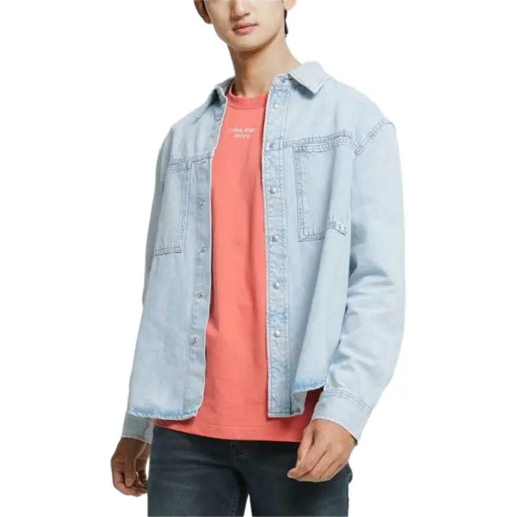 Calvin Klein Shirts Men Denim Light Blue-3
