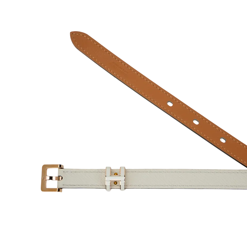 HERMES POP H Collection Leather Belts Women's Milk White Box-4