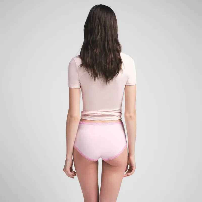 SKIMS SS25 LIGHTWEIGHT COTTON LACE BOY SHORT Underpants Women's 1 Pack CHERRY BLOSSOM/Cherry Blossom Color-2