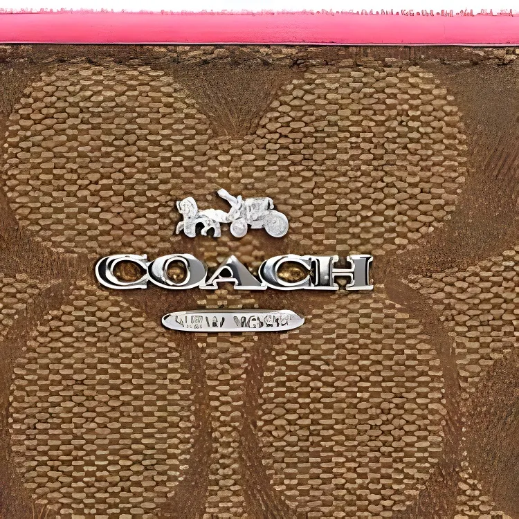 COACH Coated Canvas Handheld Long Wallet Medium Size Women's Khaki Monogram-2