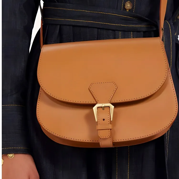 INES DE LA FRESSANGE Cow Leather Crossbody Bag, Shoulder Bag Women's Camel-3