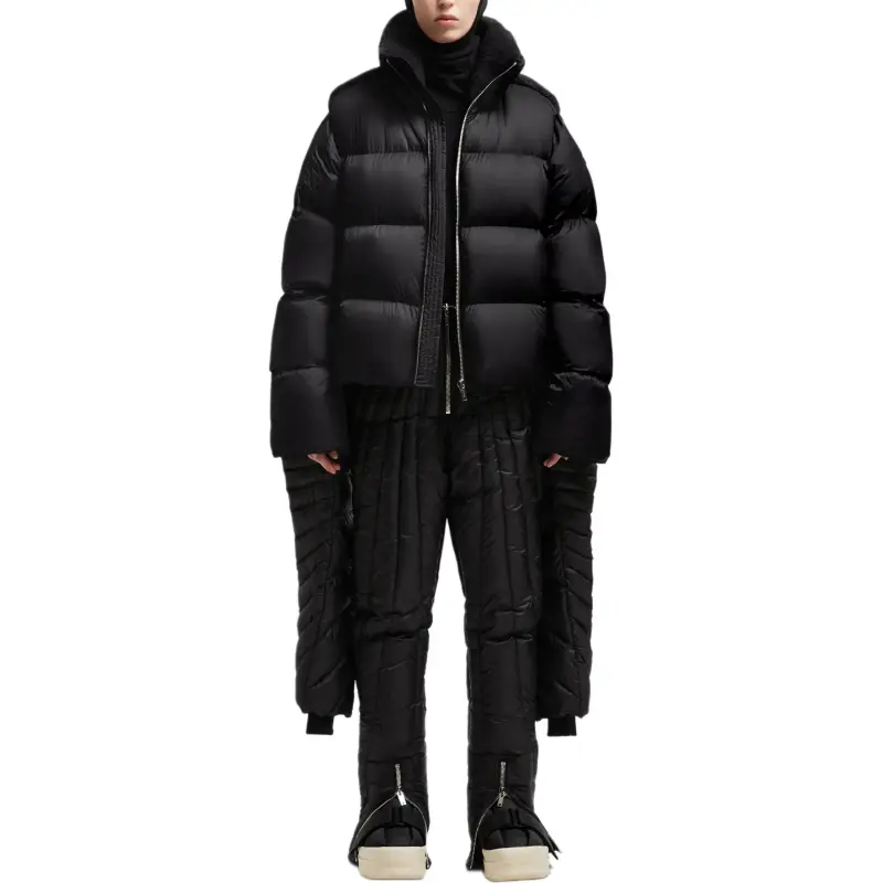 Rick Owens X MONCLER GENIUS RICK OWENS Co brand Down Jackets Unisex Black-4