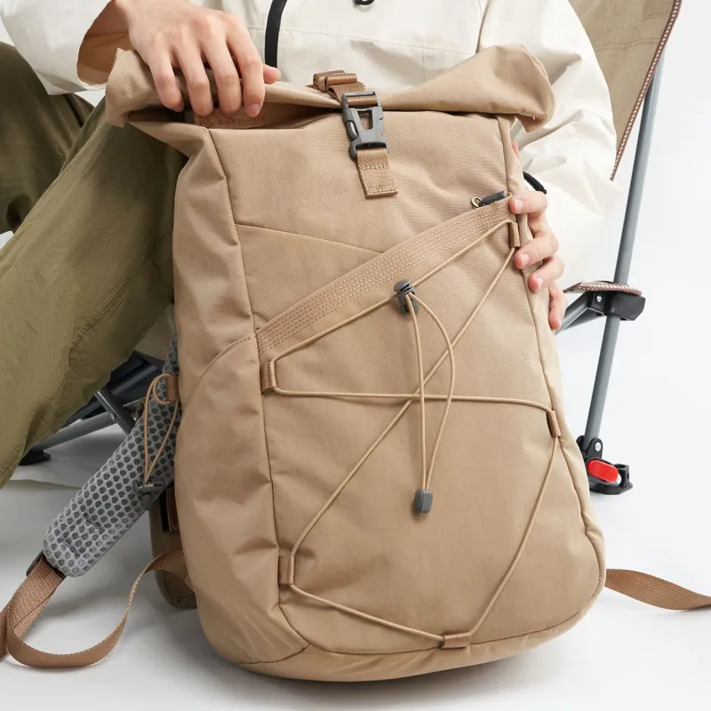WATERFLY Nylon Backpack Unisex Khaki-1