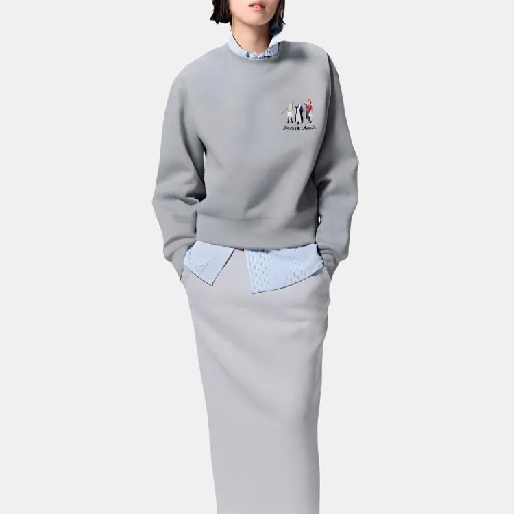 GU Funeral Freelen Collaboration Sweatshirts Women's Gray-1