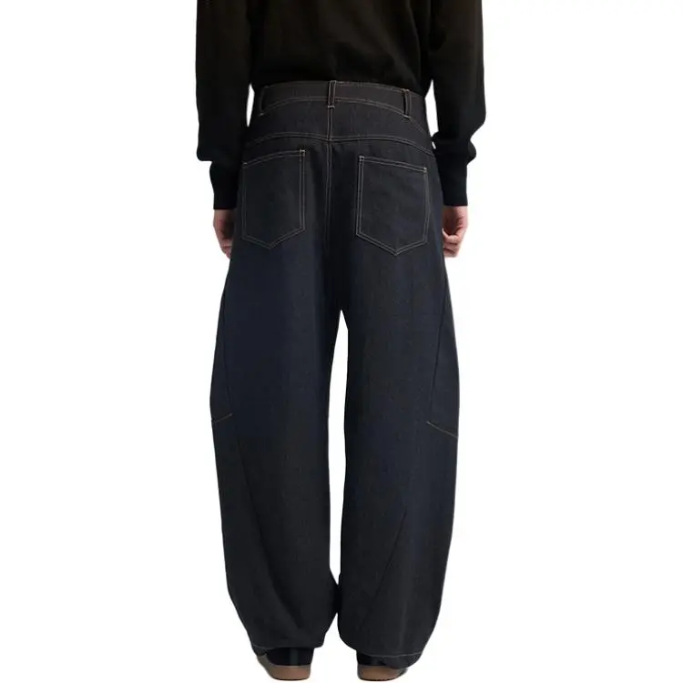 SAME FLOW Casual Pants Unisex Navy Blue-1