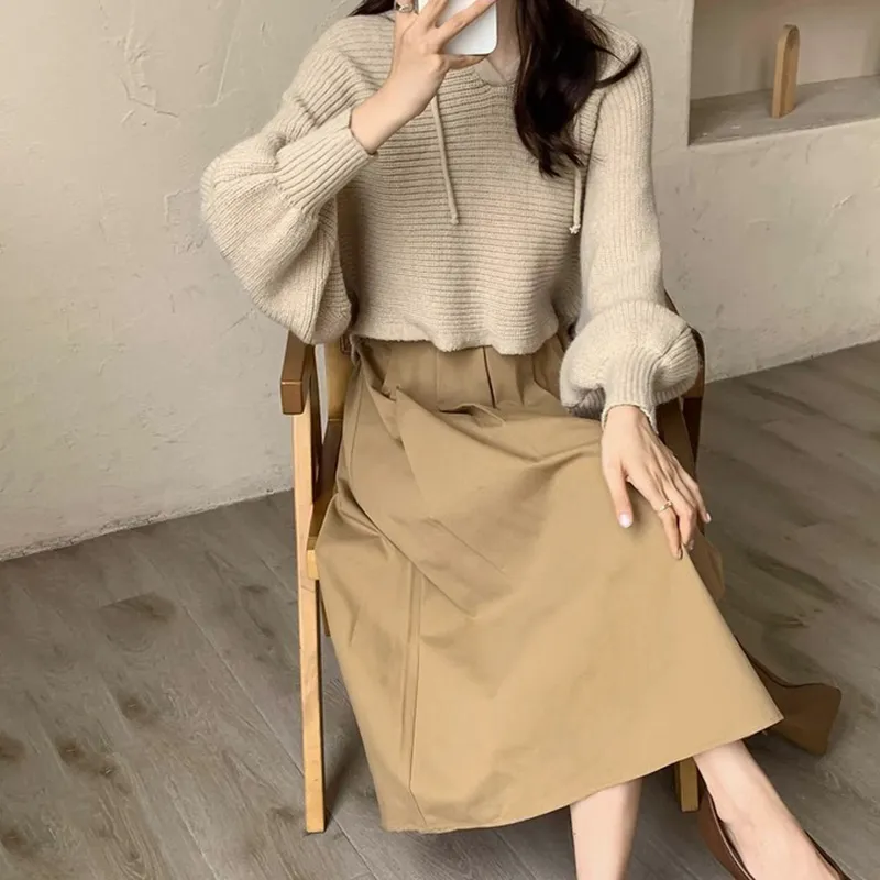 MRR&CO. Skirt Set Women's Coffee-4