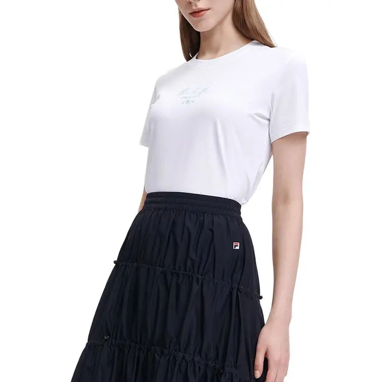 FILA Drop Shoulder Sleeve T Shirt Women's Standard White-2