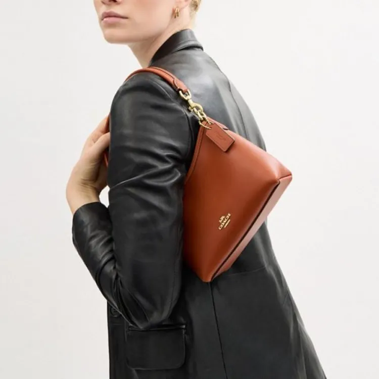 COACH LAUREL Smooth Grain Leather Crossbody Bag, Shoulder Bag Trumpets Women's Brown-3