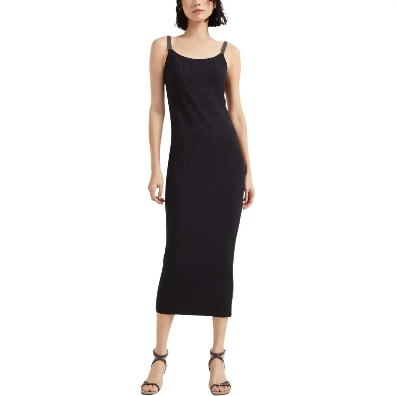 Brunello Cucinelli Embellished Sleeveless Midi Dress-1
