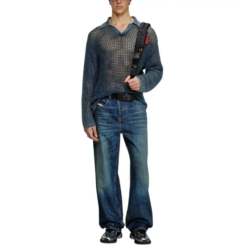 DIESEL K Squared Open Knit Polo Jumper-3