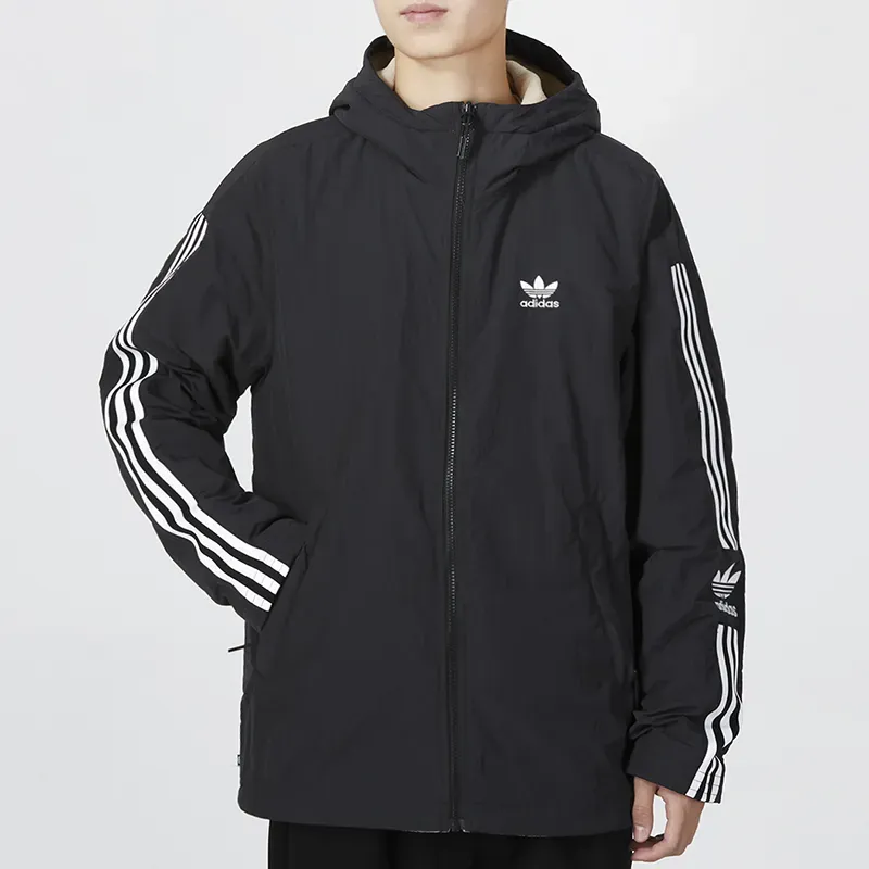 Adidas Originals Clover Series Jackets Coats Men's Black-5