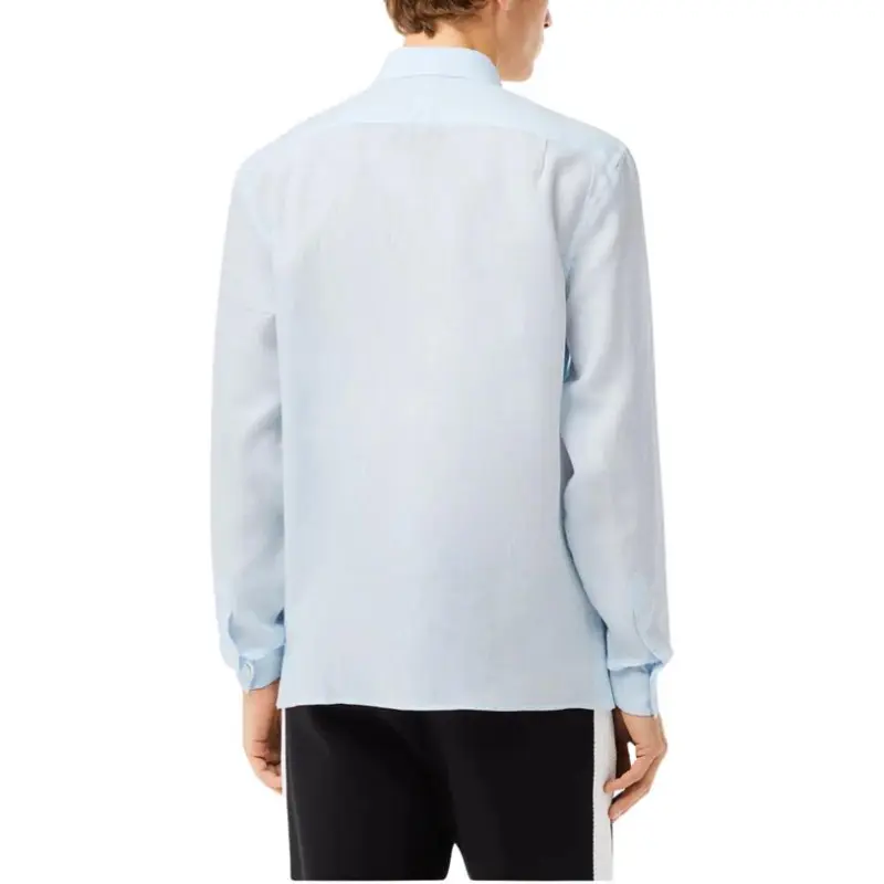 LACOSTE Logo embroidered Linen Shirt-4