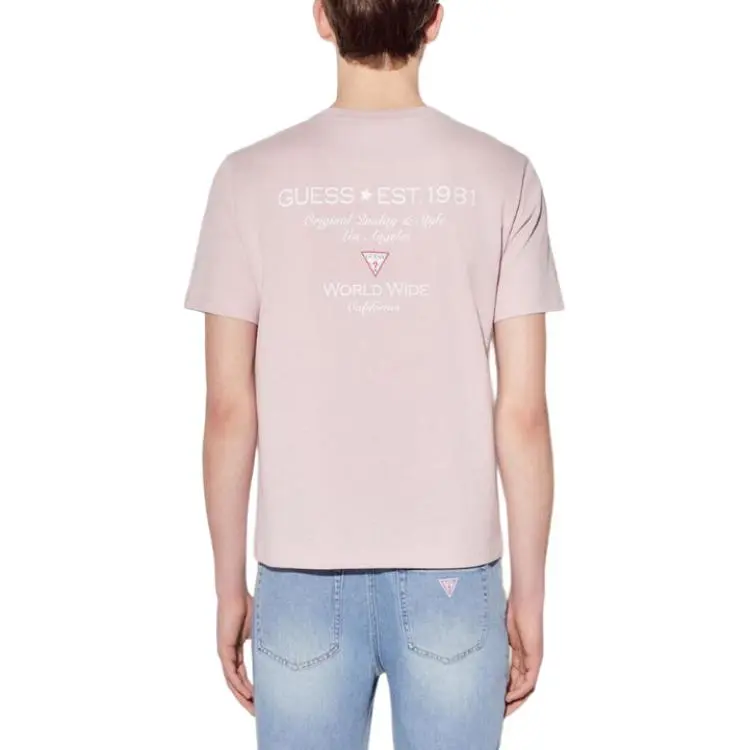 GUESS T Shirts Men Pink-3