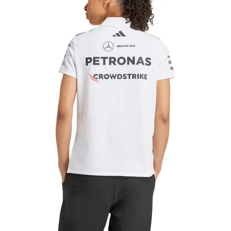 Adidas Women's Mercedes Amg Petronas Formula Team Polo White Melange/Black-2