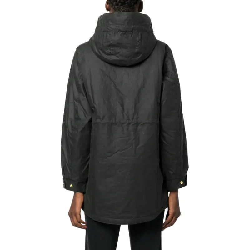 BARBOUR Funnel-Neck Drawstring Long-Sleeved Coat-4