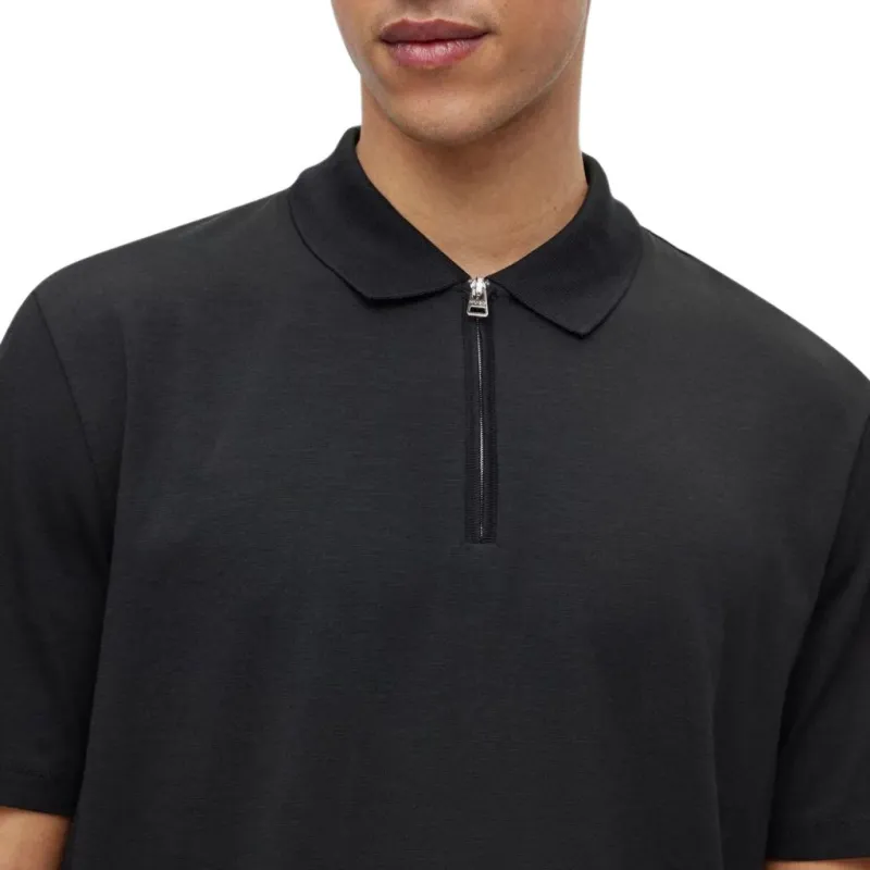 HUGO BOSS Half-zip Cotton Blend Polo Shirt-4