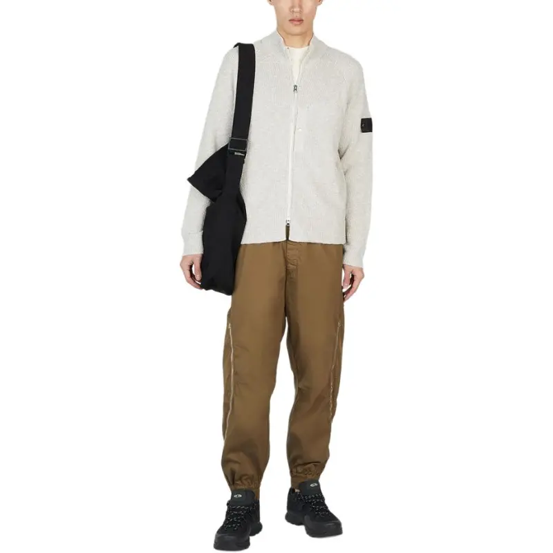 STONE ISLAND Melange Zipped Cardigan-4