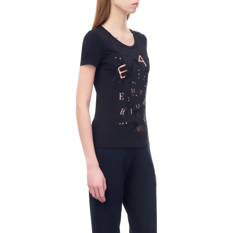 EMPORIO ARMANI EA7 T Shirt Women's Black-4