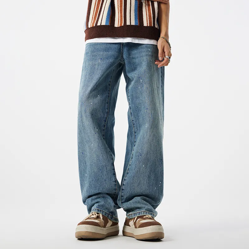 GTRG Jeans Unisex Ink Splatter Blue-3