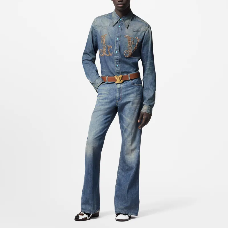 LOUIS VUITTON Fitted Long Sleeved Denim Shirt-1