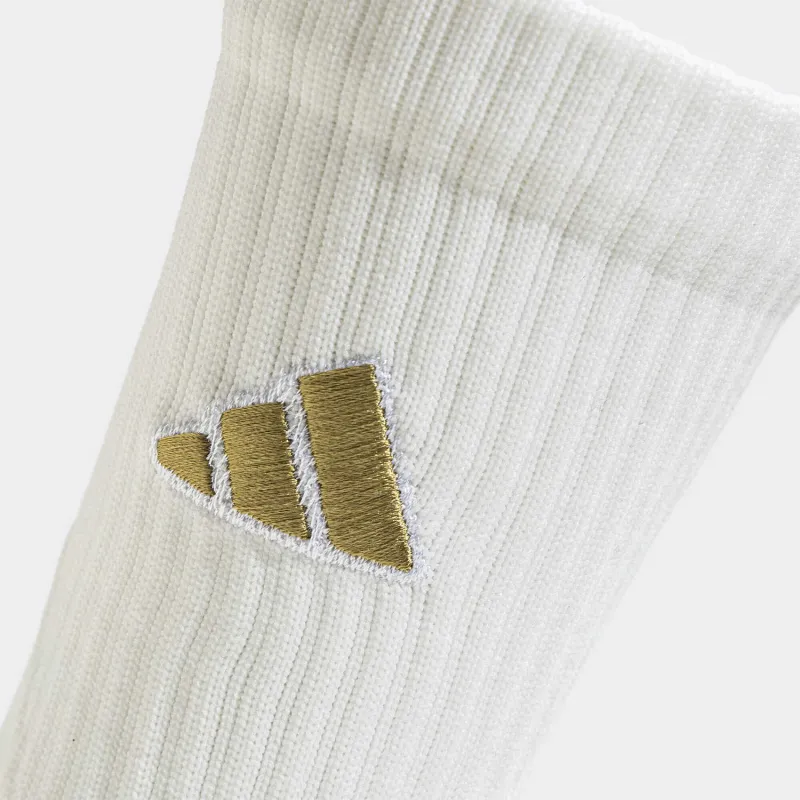 Adidas Basketball Socks Unisex 1 Pack Bright White/Sand Brown-2