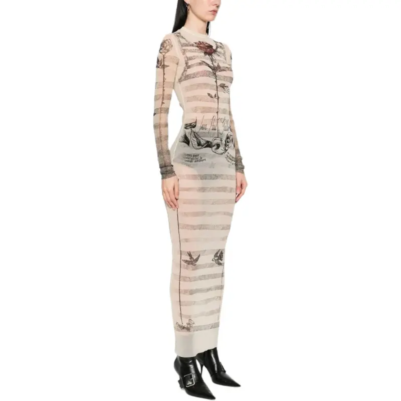 Jean Paul Gaultier Long Sleeved Dress Women's Natural-1