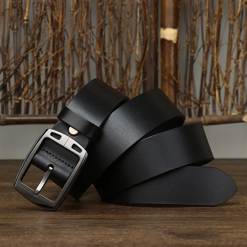 JEANSWEST Cow Leather Leather Belts Men's 3.8cm-2