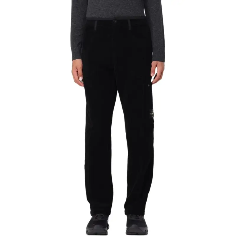 STONE ISLAND Logo Patch Corduroy Trousers-2