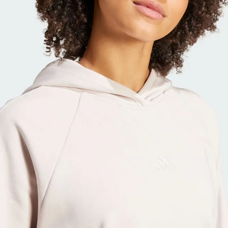 Adidas All Szn Fleece Boyfriend Hoodie Sweatshirt Women's Beige-3