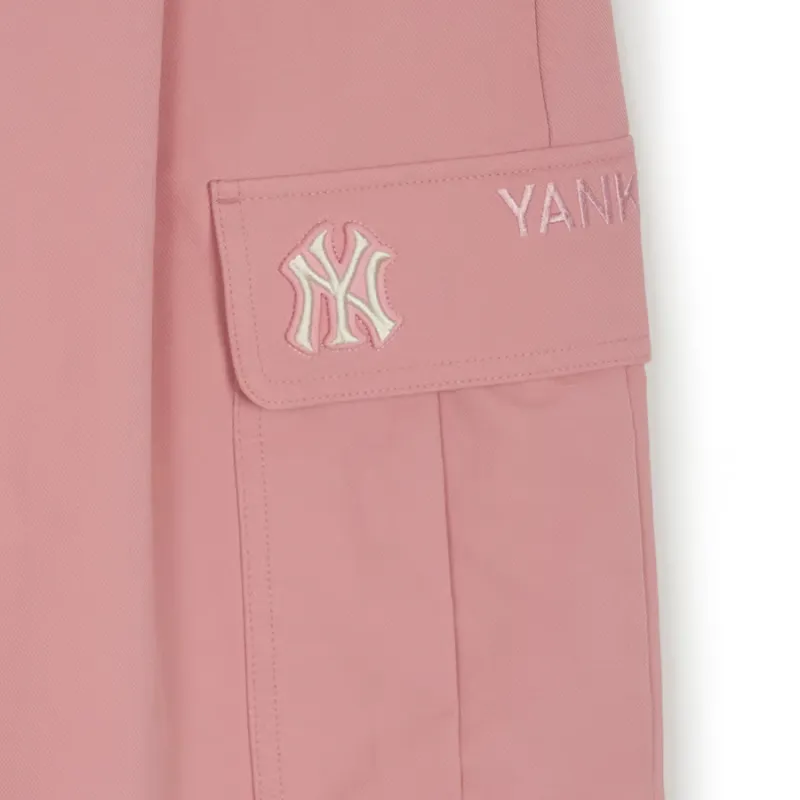 MLB Varsity New York Yankees Cargo Pants Women's Hemp Pink-3