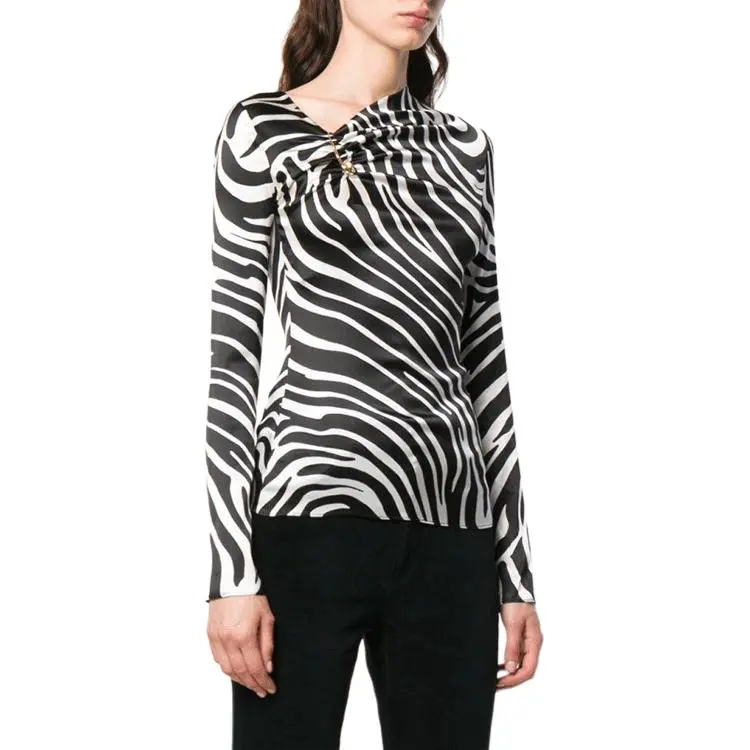 VERSACE T-Shirts Women's Black/White-3
