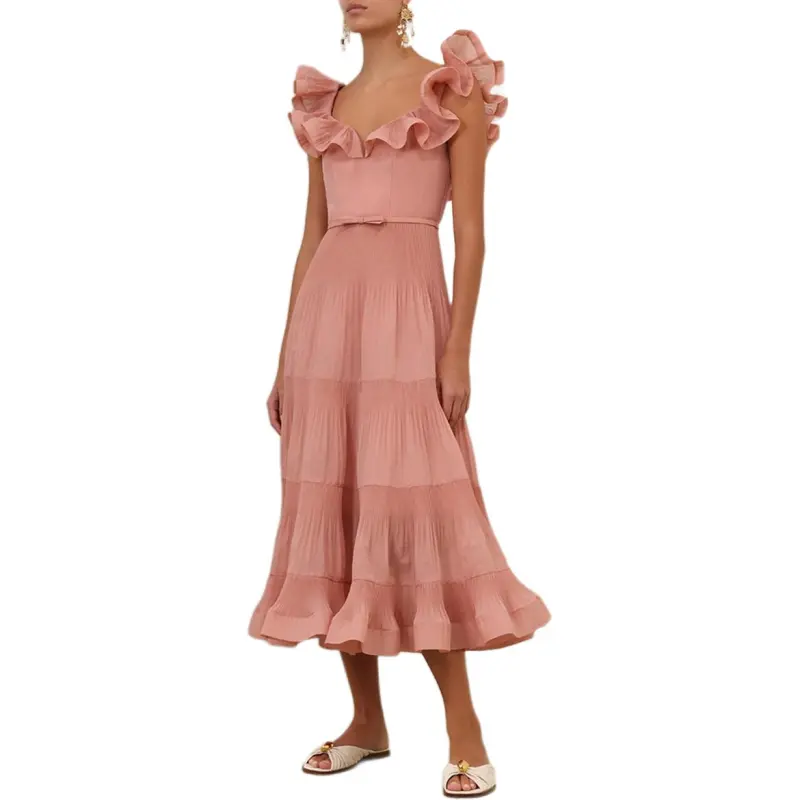 Zimmermann Pleated Frill Midi Dress-3