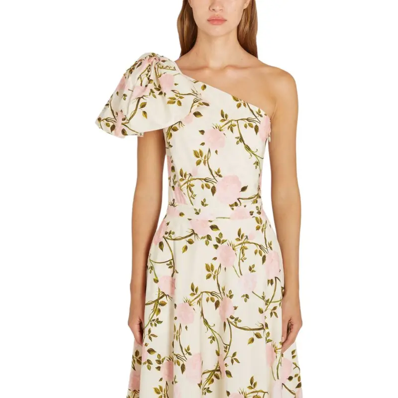 Giambattista Vall Rosier print One shoulder Dress-4