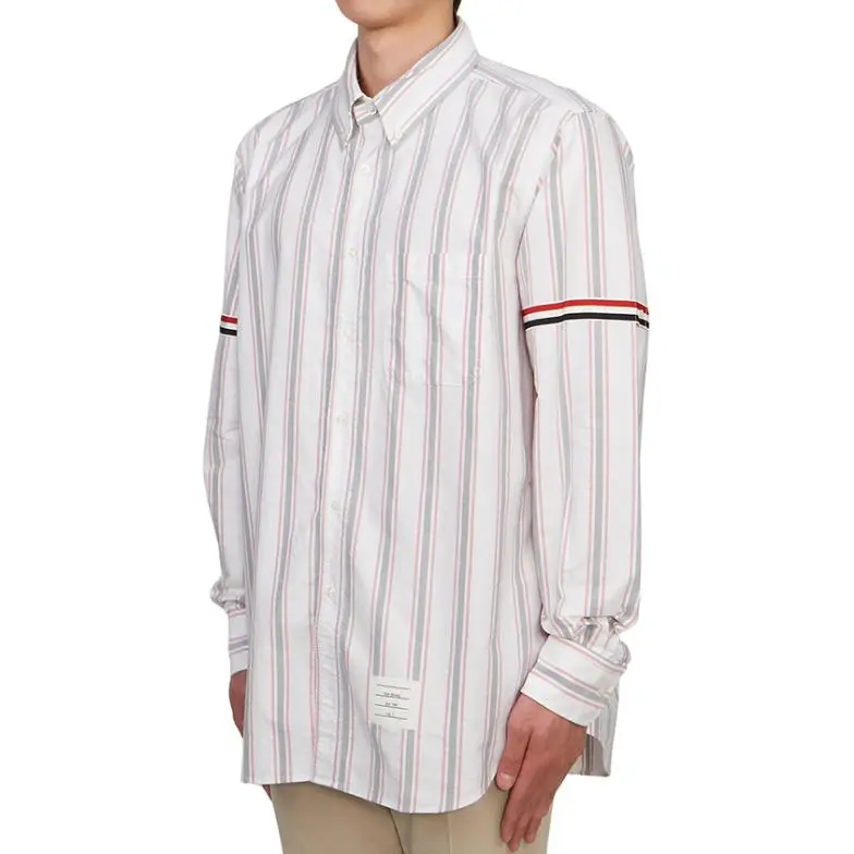 THOM BROWNE Stripe Detailed Button-Up Shirt-3
