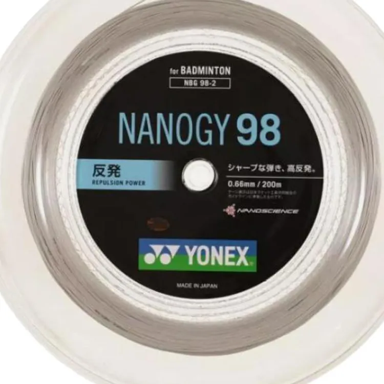 YONEX Badminton Racket Strings Silver Gray Nylon Unisex 200m-1