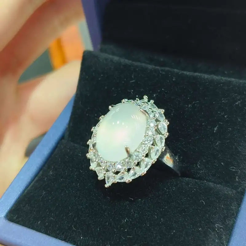 Grace Chalcedony Jade Rings Women's-6
