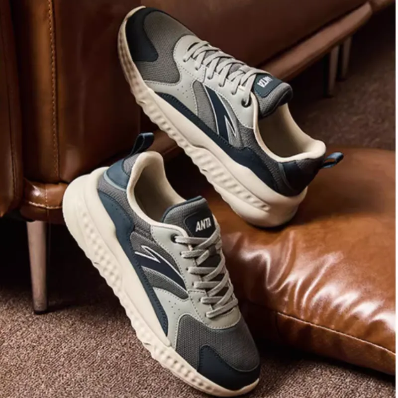 Anta Unruly Series Anti Slip Wear Resistant Low Top Casual Shoes Men's Blue Gray-3