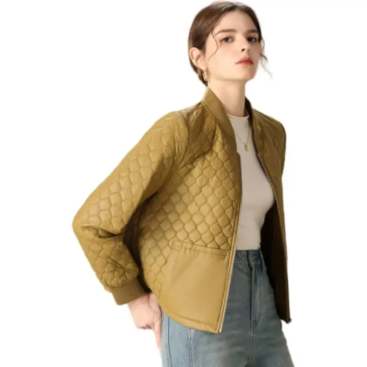 FENHONGMALI Puffer Jacket Women's Mustard Green-3
