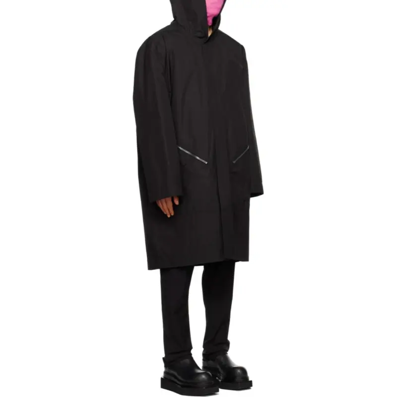 RICK OWENS Trench Coats Men Black-3