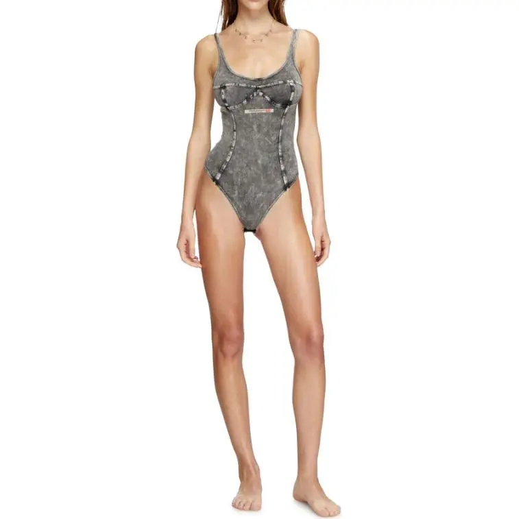 DIESEL Ufby-Denim-Cami Sleeveless Bodysuit-3