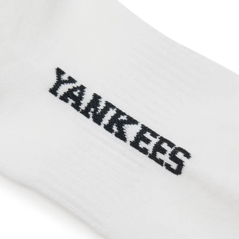 MLB New York Yankees Mid Calf Socks Unisex 1 Pack White-1