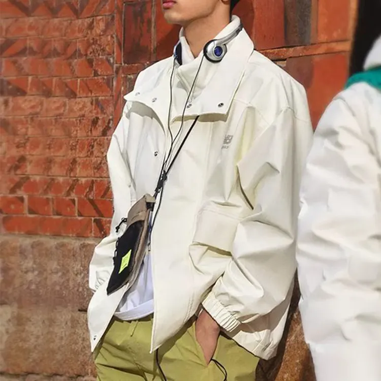 New Balance Jackets Men White-4