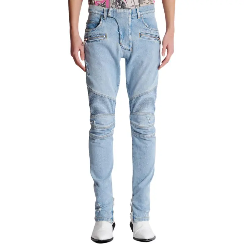 BALMAIN Panelled Biker Jeans-1