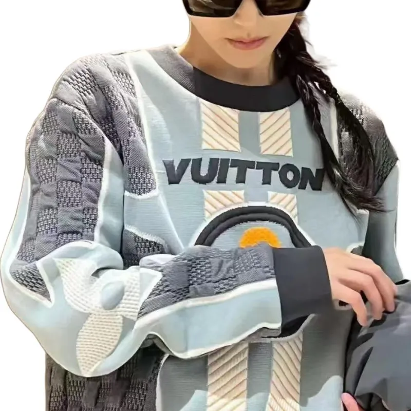 LOUIS VUITTON Quilted Cotton Blend Crewneck-5