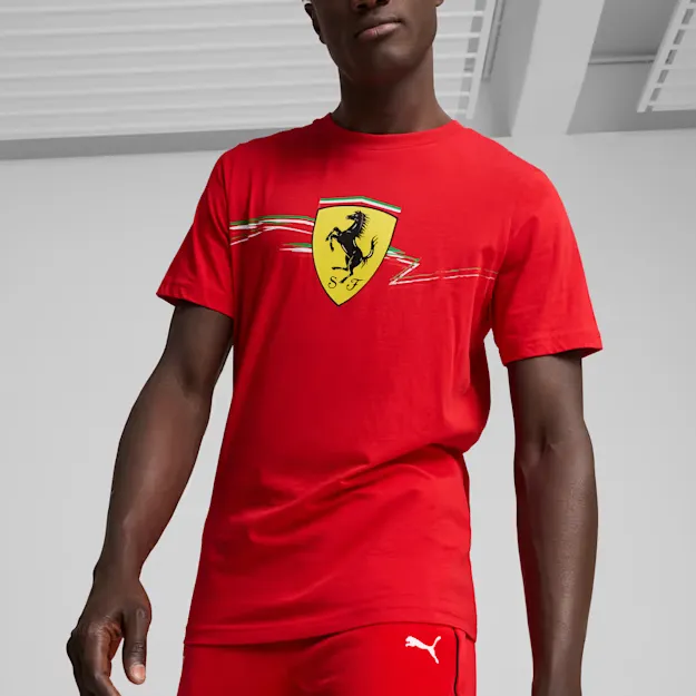 PUMA Race Big Shield SS24 Regular T Shirt Men's Red-3