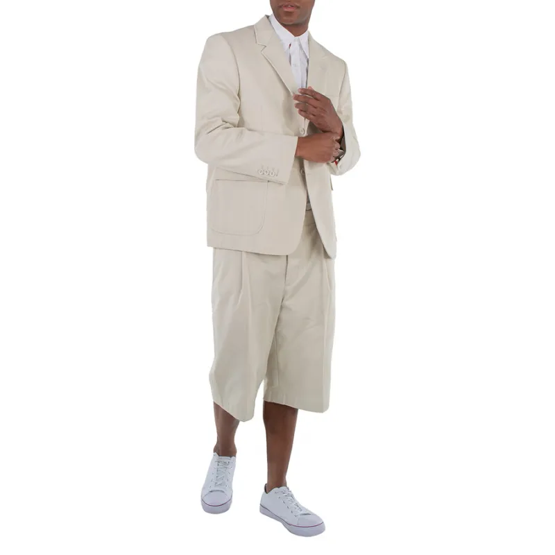 THOM BROWNE· THOM BROWNE FW23 Early Autumn Collection Casual Shorts Men's Natural White-2