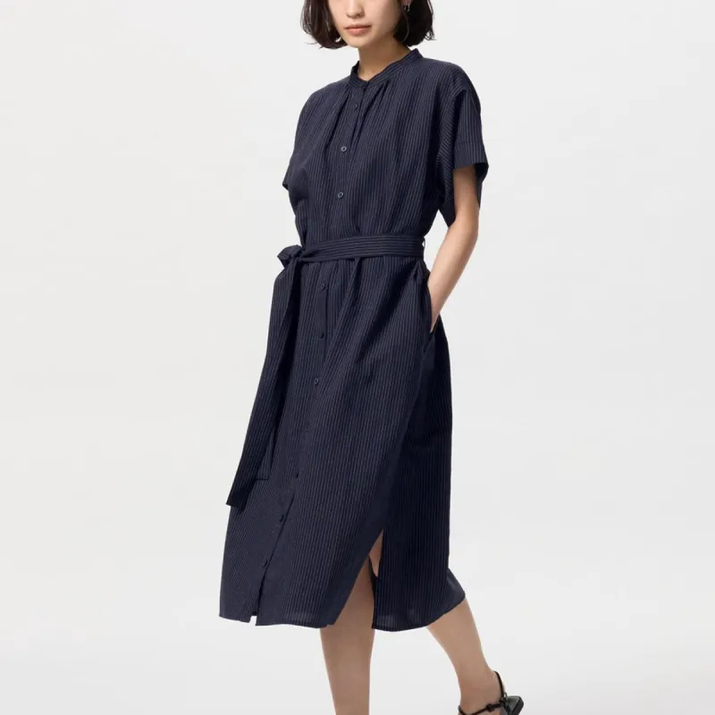 UNIQLO Short Sleeved Dresses Women's Navy Blue-1