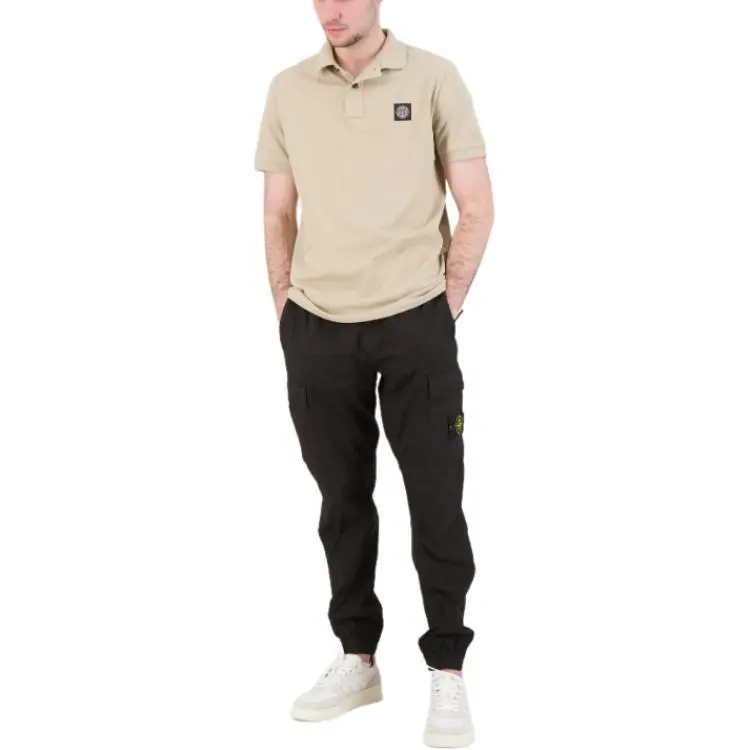 STONE ISLAND Logo Patch Short Sleeved Polo Shirt-3