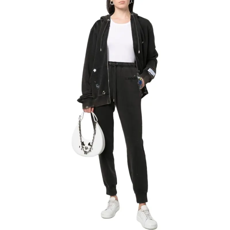 Lanvin SS22 Knitted Sports Pants Unisex Black-1